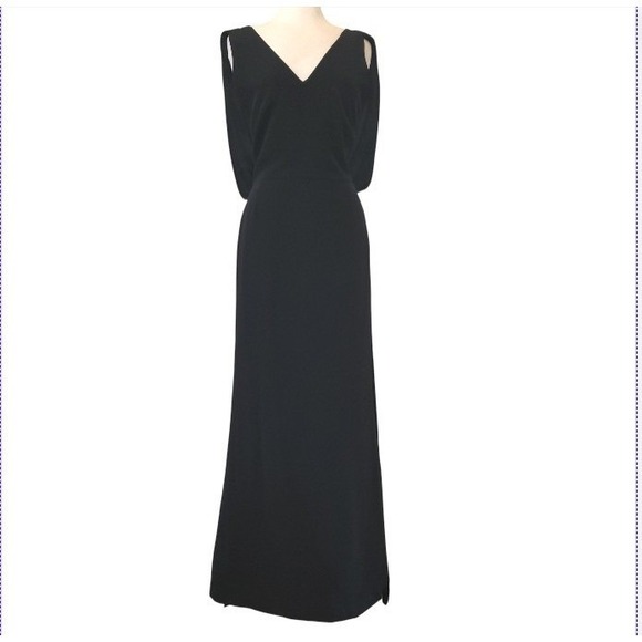 Vera Wang VTG Black Floor Length Formal Evening Dress Tails / Train Ball Gown 10 - Picture 1 of 15